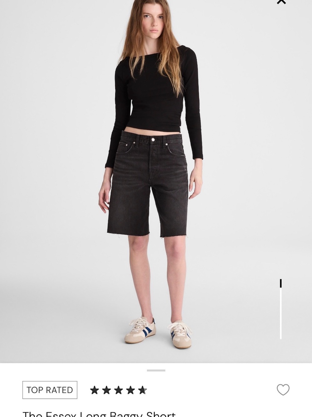 Madewell Essex Denim Shorts in size 26 in Ashen Black wash